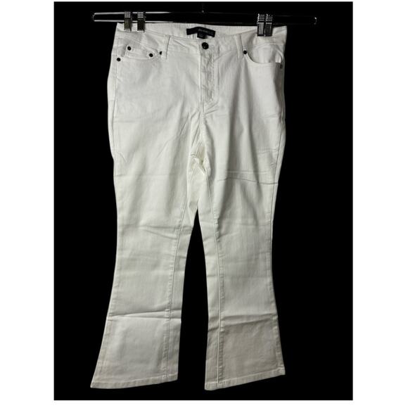 Denim 24/7 Womens White Crop Flare‎ Jeans Plus Size 12W - Picture 8 of 8